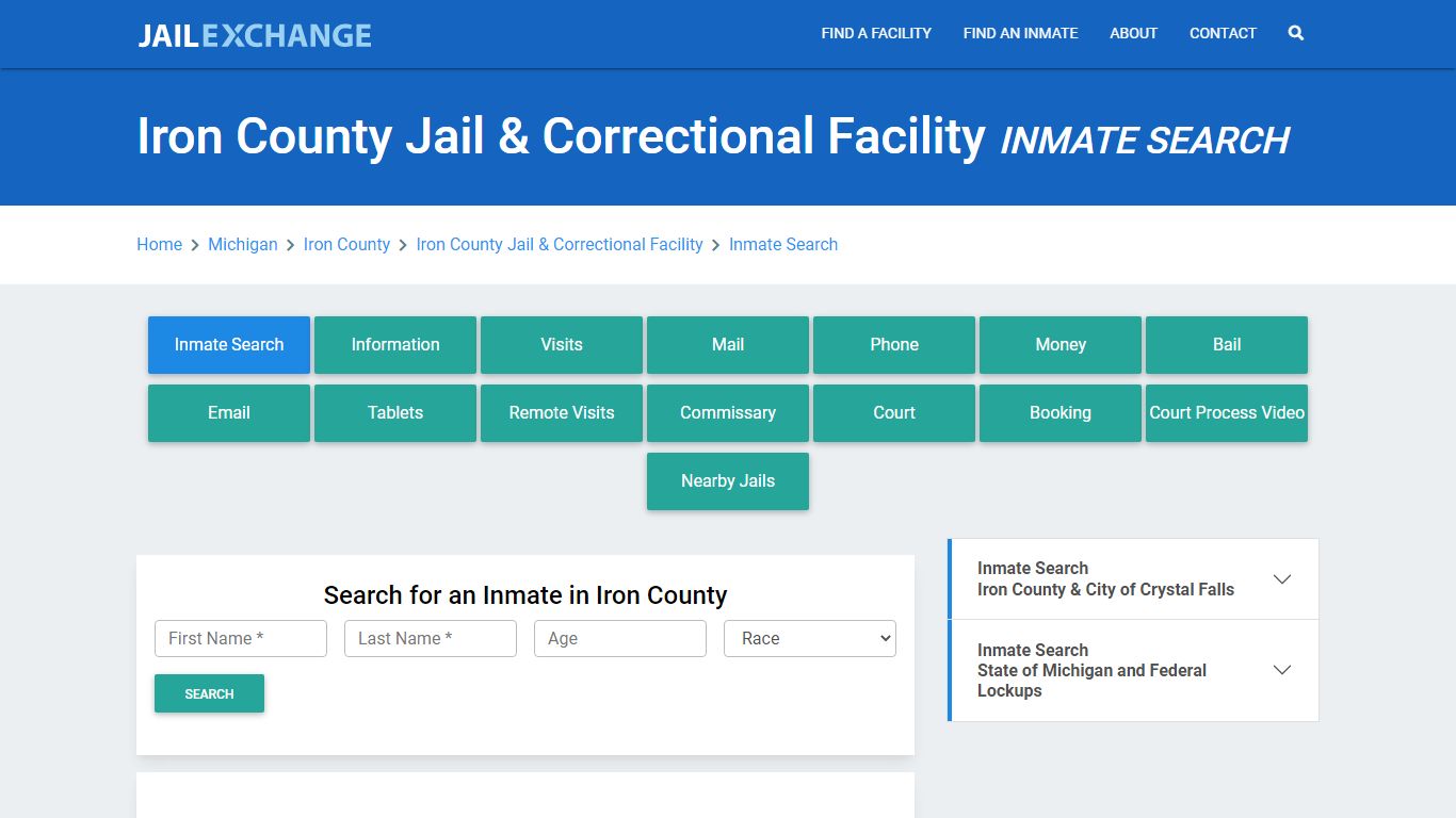 Iron County Jail & Correctional Facility Inmate Search