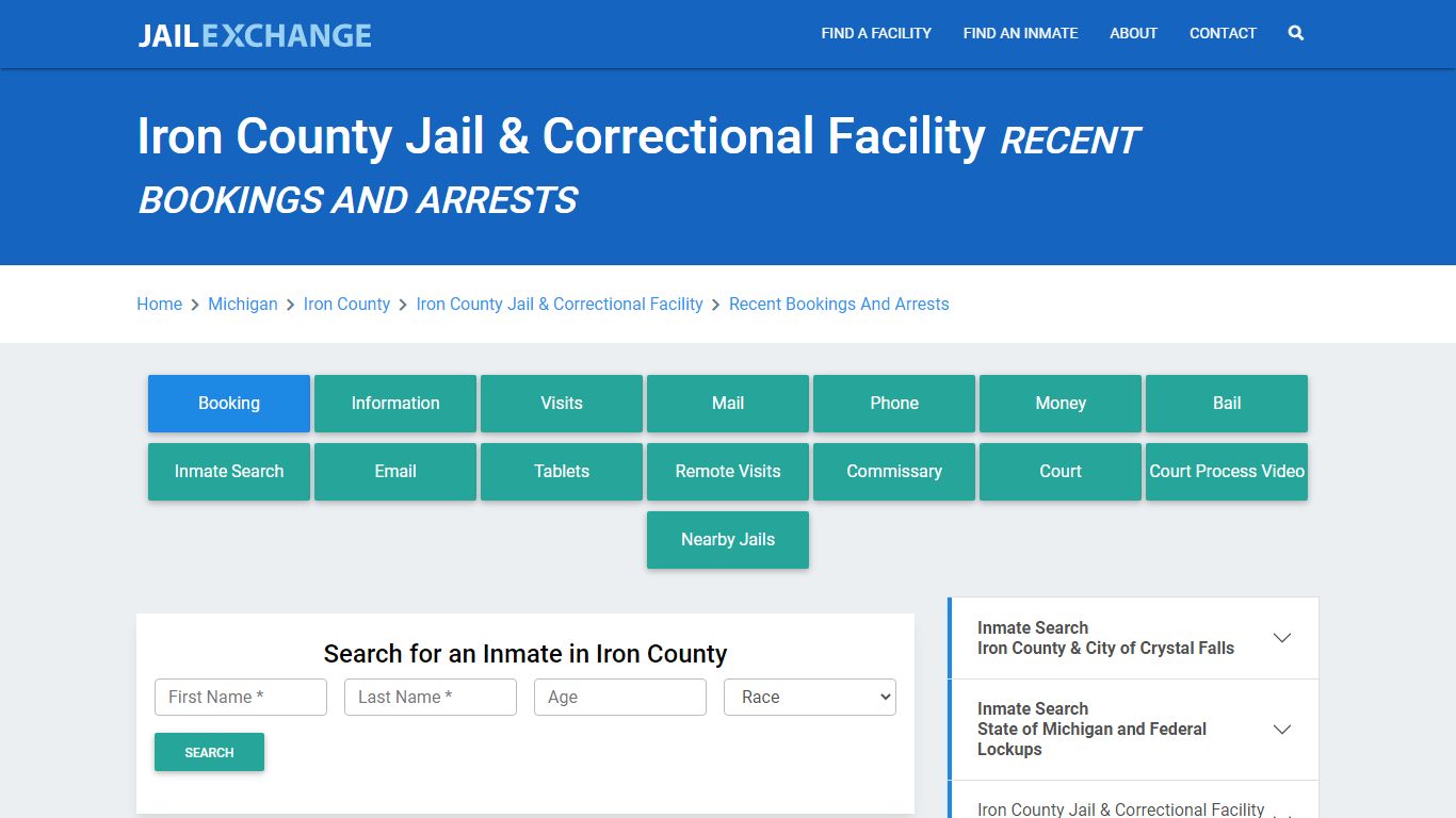 Iron County Jail & Correctional Facility MI Recent ... - Jail Exchange