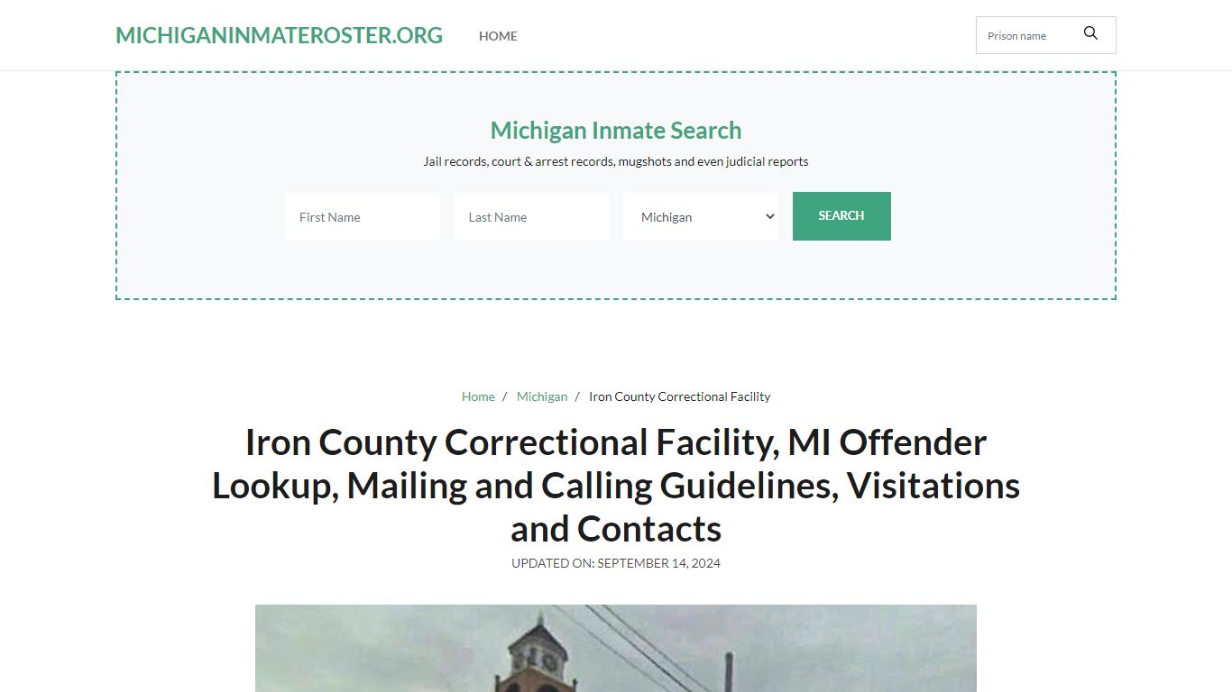 Iron County Correctional Facility, MI: Inmate Search Options ...